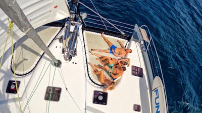 Lounging on the foredeck