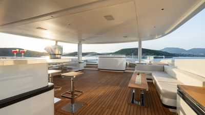 Sundeck foredeck and under bimini