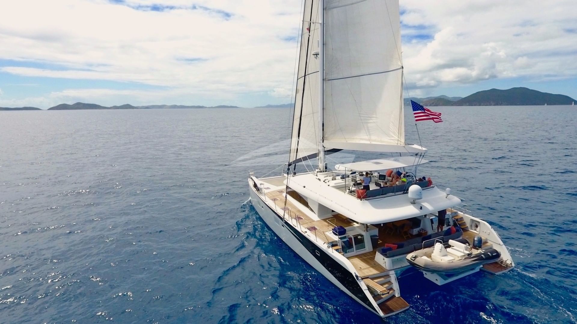 Sailing into the blue horizon