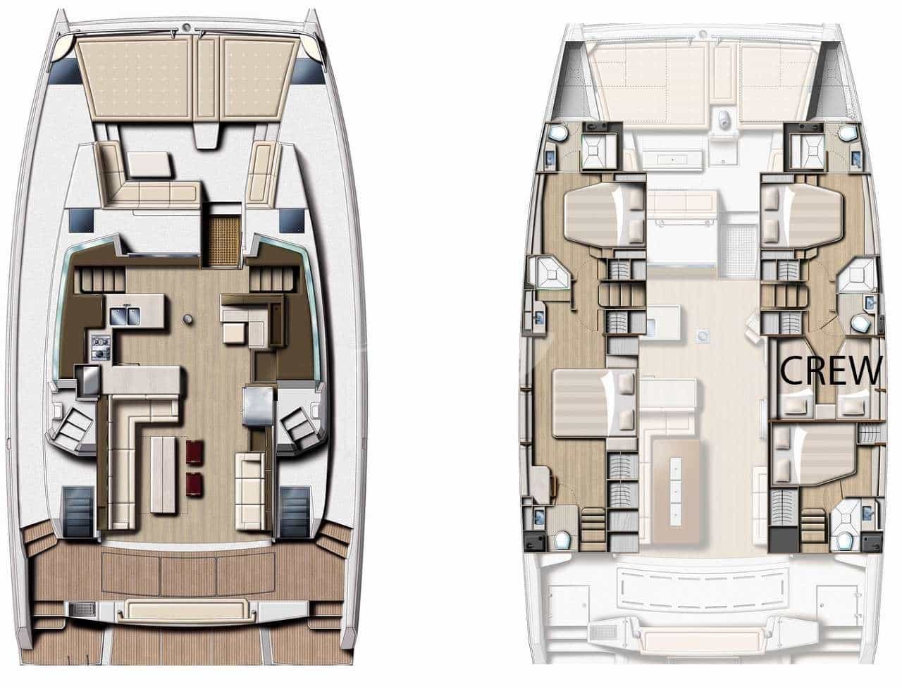 Luxury charter yacht layout diagram for LOCATION 5.4