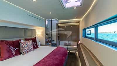 Master Suite with private entrance to foredeck seating