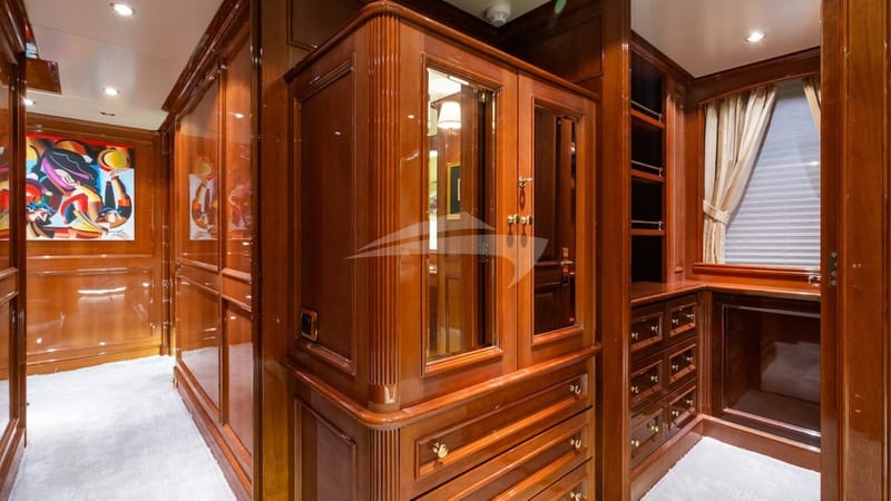 Master stateroom wardrobe