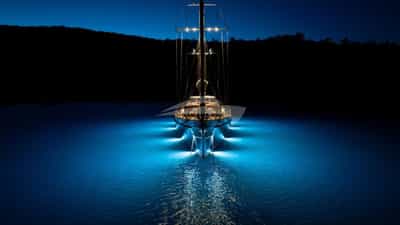 Lit up at night