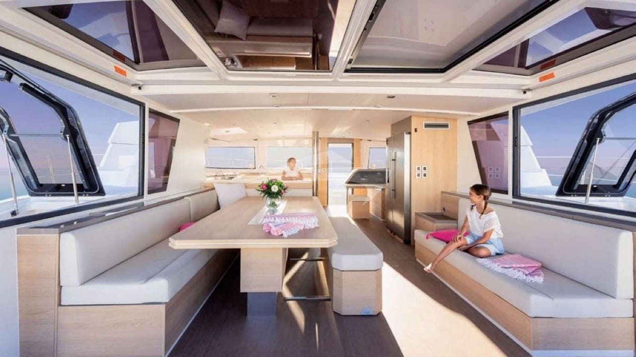 Cockpit to Saloon/Kitchen