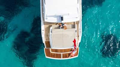 Overhead shot of aft deck/swim platform