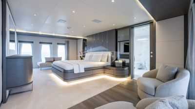 Master stateroom with king size bed