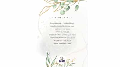 Sample Dessert Menu