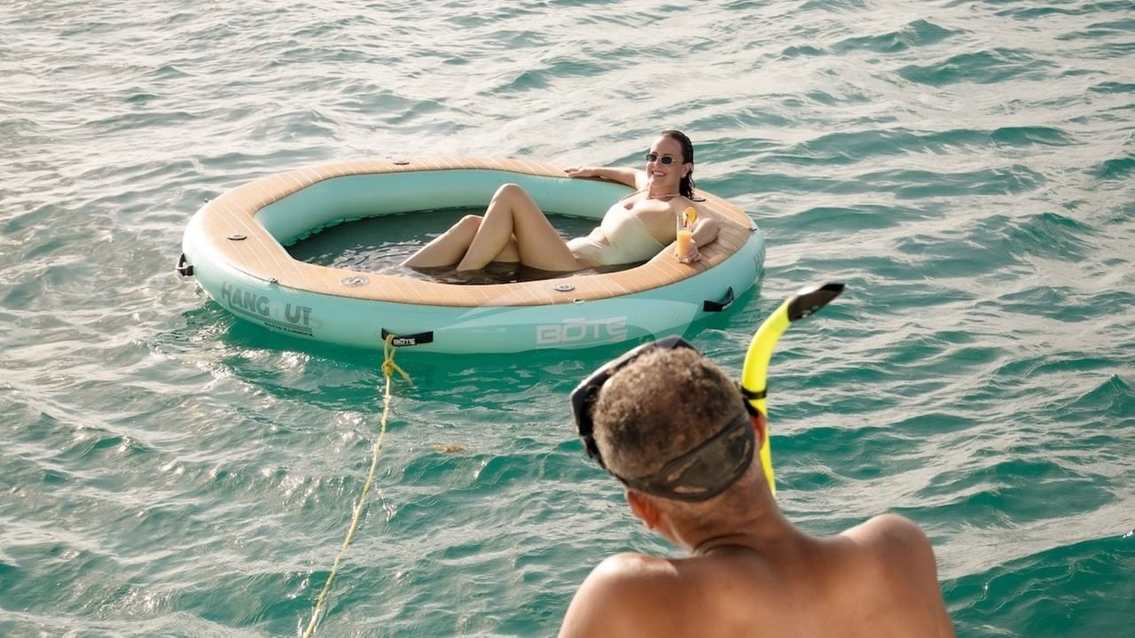 Guest relaxing in tube