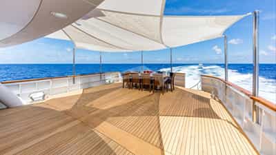 Aft deck dining area