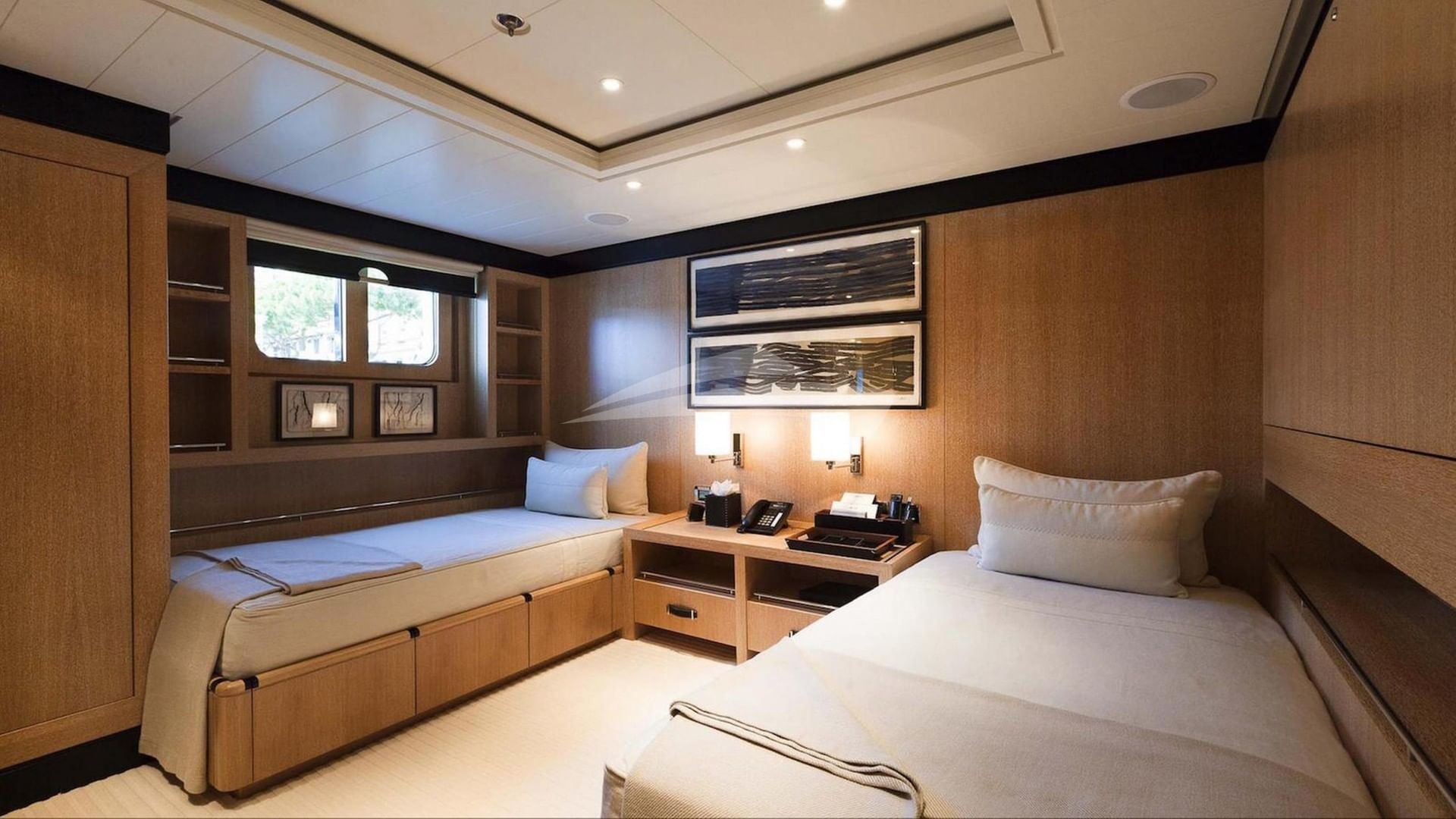 Guest cabin with twin beds