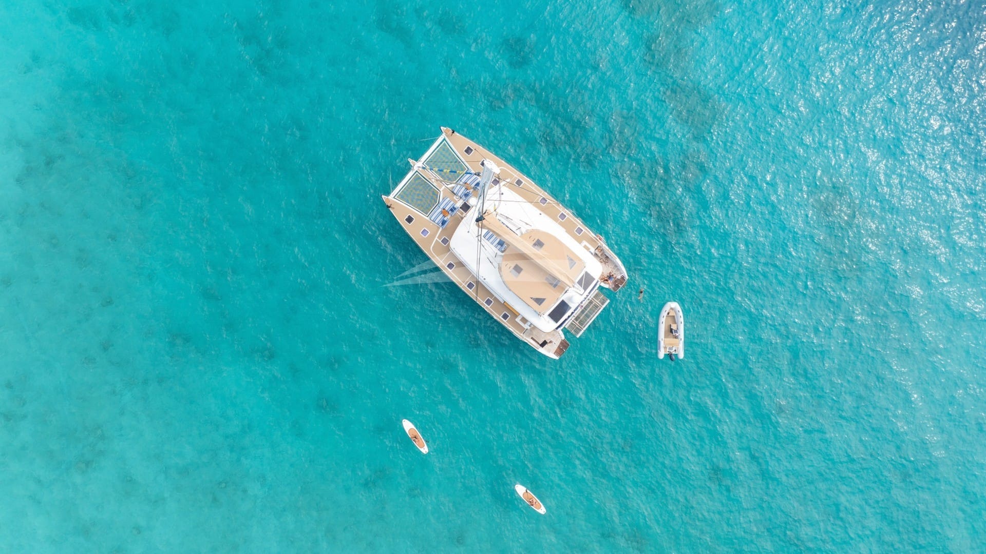 ANDROMEDA at anchor with watersport